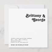 Modern Retro Lettering Square Weddenschap Kaart (Voorkant)