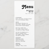 Modern Retro Lettering Weddenrenmenu Menu (Voorkant)