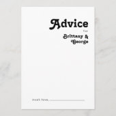 Modern Retro Lettering Weddenschap Advieskaart (Voorkant)