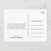 Modern Retro Lettering Wedding Bedankt Briefkaart (Achterkant)