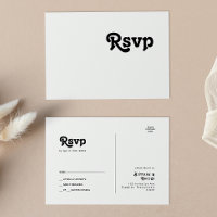 Modern Retro Lettering Wedding RSVP Briefkaart