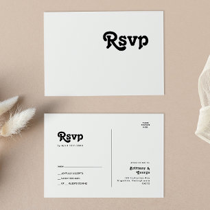Modern Retro Lettering Wedding RSVP Briefkaart