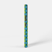 Modern Retro Link Patroon in Blauw en Groen Samsung Galaxy Hoesje (Rechterkant)