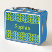 Modern Retro Link Pattern in Blue and Green (Voorkant)