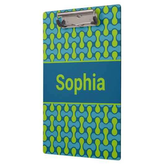 Modern Retro Link Pattern in Blue and Green Klembord (Links)