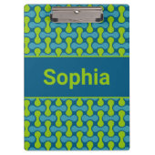 Modern Retro Link Pattern in Blue and Green Klembord (Voorkant)