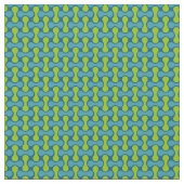 Modern Retro Link Pattern in Blue and Green Stof (Close Up)