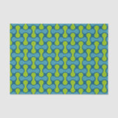 Modern Retro Link Pattern in Blue and Green Tissuepapier (Voorkant)