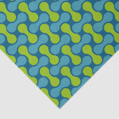 Modern Retro Link Pattern in Blue and Green Tissuepapier (Detail)