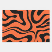 Modern Retro Liquid Swirl Abstract Zwart Sinaasapp Inpakpapier Vel (Voorkant 3)
