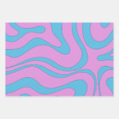 Modern Retro Liquid Swirl Funky Abstract Pattern Inpakpapier Vel (Voorkant 2)