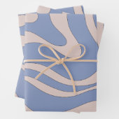 Modern Retro Liquid Swirl Funky Abstract Pattern Inpakpapier Vel (In situ)