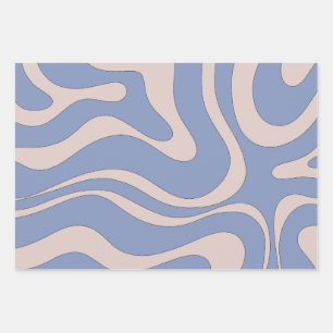 Modern Retro Liquid Swirl Funky Abstract Pattern Inpakpapier Vel