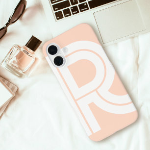 Modern Retro Monogram Initiaal Hedendaags Schattig iPhone 16 Plus Hoesje