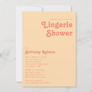 Modern Retro   Oranje Cream Lingerie Shower Kaart