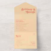 Modern Retro | Oranje Cream Seal and Send All In One Uitnodiging (Binnen)