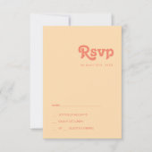 Modern Retro | Oranje crème RSVP-kaart RSVP Kaartje (Voorkant)