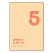 Modern Retro | Oranje crèmetabelnummer Kaart (Achterkant)