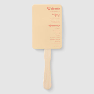 Modern Retro   Oranje programma voor het huwelijk  Handwaaier