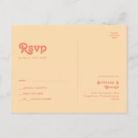 Modern Retro | Oranje RSVP-Briefkaart voor het rid