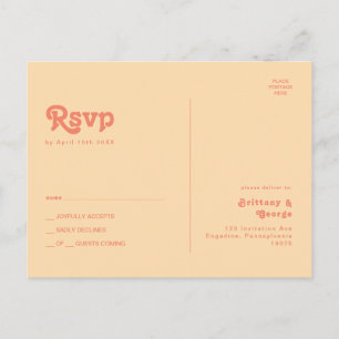 Modern Retro   Oranje RSVP-Briefkaart voor het rid Briefkaart