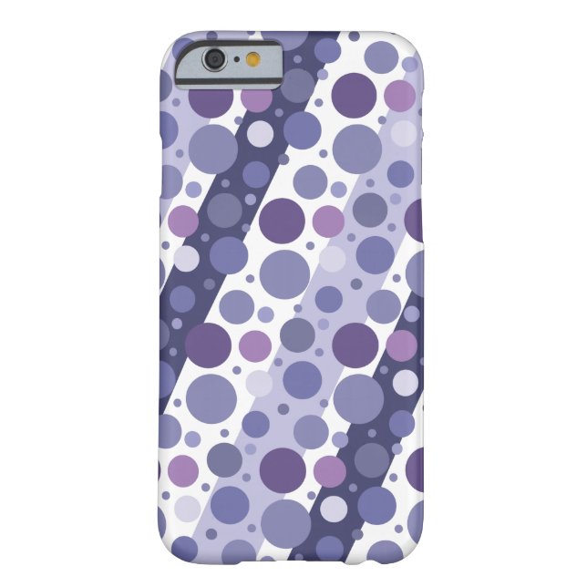Modern Retro Paarse Polka Dot Fun Case-Mate iPhone Case (Achterkant)