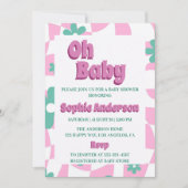 Modern Retro Pastel Oh Baby Shower Invitation (Devant)