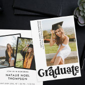 Modern Retro Photo Modern Groovy Cool Afstuderen Aankondiging
