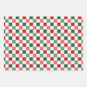 Modern Retro Pink Christmas Check Inpakpapier Vel (Voorkant 3)