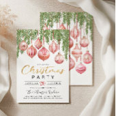 Modern Retro Pink Christmas Party Invitation