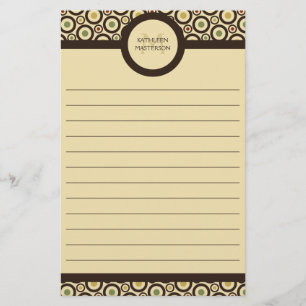 Modern Retro Polka Dot Lined Custom Personal Briefpapier