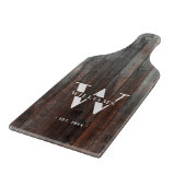 Modern Retro Rustic Monogram Dark Wood Snijplank (Hoek)