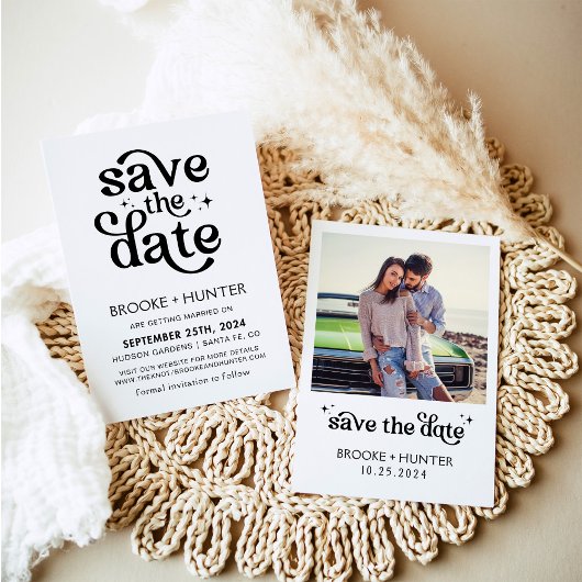 Modern Retro Save The Date | Trouwkaart Kaart