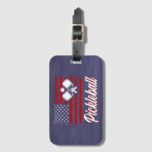 Modern Retro Sports Id Bag Pickleball Bagagelabel (Voorkant (verticaal))