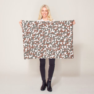 Modern retro stippenpatroon fleece deken
