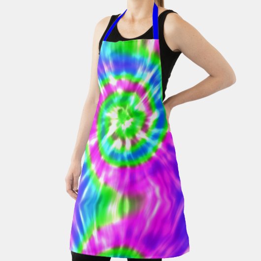 Modern Retro Stropdas geverfd roze turquoise blauw Schort (Insitu)