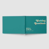 Modern Retro | Teal Trouwboek voor gasten Gastenboek (Volledig)