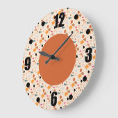 Modern Retro Terrazzo Colorful Pattern Grote Klok (Hoek)