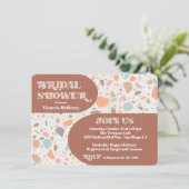 Modern Retro Terrazzo Vrijgezellenfeest Kaart (Staand voorkant)