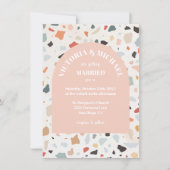 Modern Retro Terrazzo Wedding Arch Kaart (Voorkant)