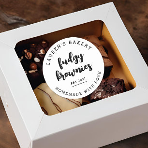 Modern Retro Thuisbakkerij Logo Thuisgemaakte Brow Ronde Sticker