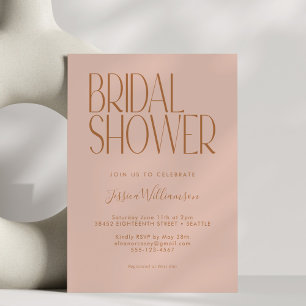Modern Retro Typografie Blush Rust Vrijgezellenfee Kaart
