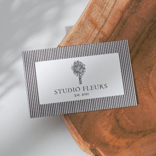 Modern Retro Vibe Logo Gestreept Visitekaartje