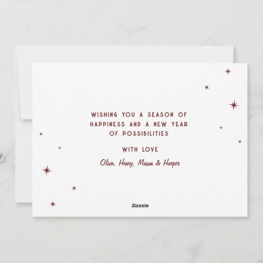 Modern Retro vrolijk en helder script | Cherry Red Feestdagenkaart (Achterkant)