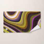 Modern Retro Wave Monogram Green Paars Brown Bad Handdoek (Handdoek)