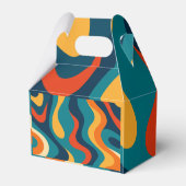 Modern Retro Wavy Abstract Pattern  Bedankdoosjes (Achterkant)