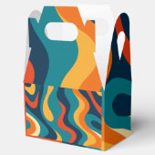 Modern Retro Wavy Abstract Pattern  Bedankdoosjes (Geopend)