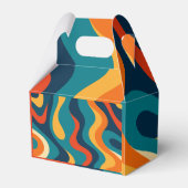 Modern Retro Wavy Abstract Pattern  Bedankdoosjes (Voorkant Zijde)