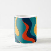 Modern Retro Wavy Abstract Pattern  Koffiemok (Center)