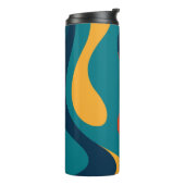 Modern Retro Wavy Abstract Pattern  Thermosbeker (Gedraaid links)